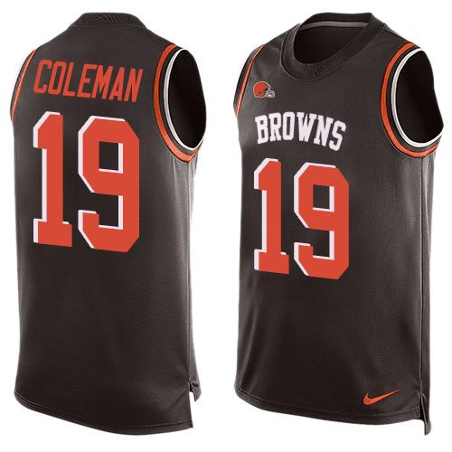 Nike Browns #19 Corey Coleman Brown Team Color Men's Stitched NFL Limited Tank Top Jersey
